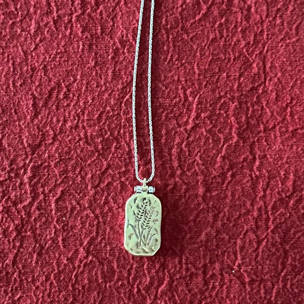 J Jill Silver & Brushed Gold Locket Necklace